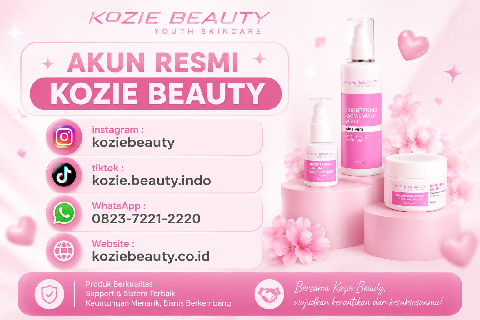 Akun Sosial Media Kozie Beauty Indonesia